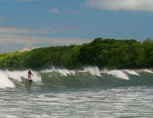 Sufing a point break in the Montezuma/Malpais area